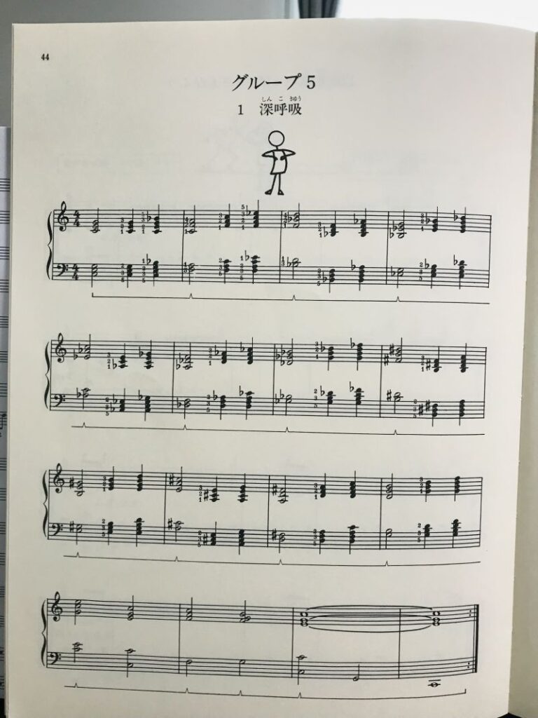バーナム ピアノテクニック3巻「グループ5の深呼吸」 楽譜